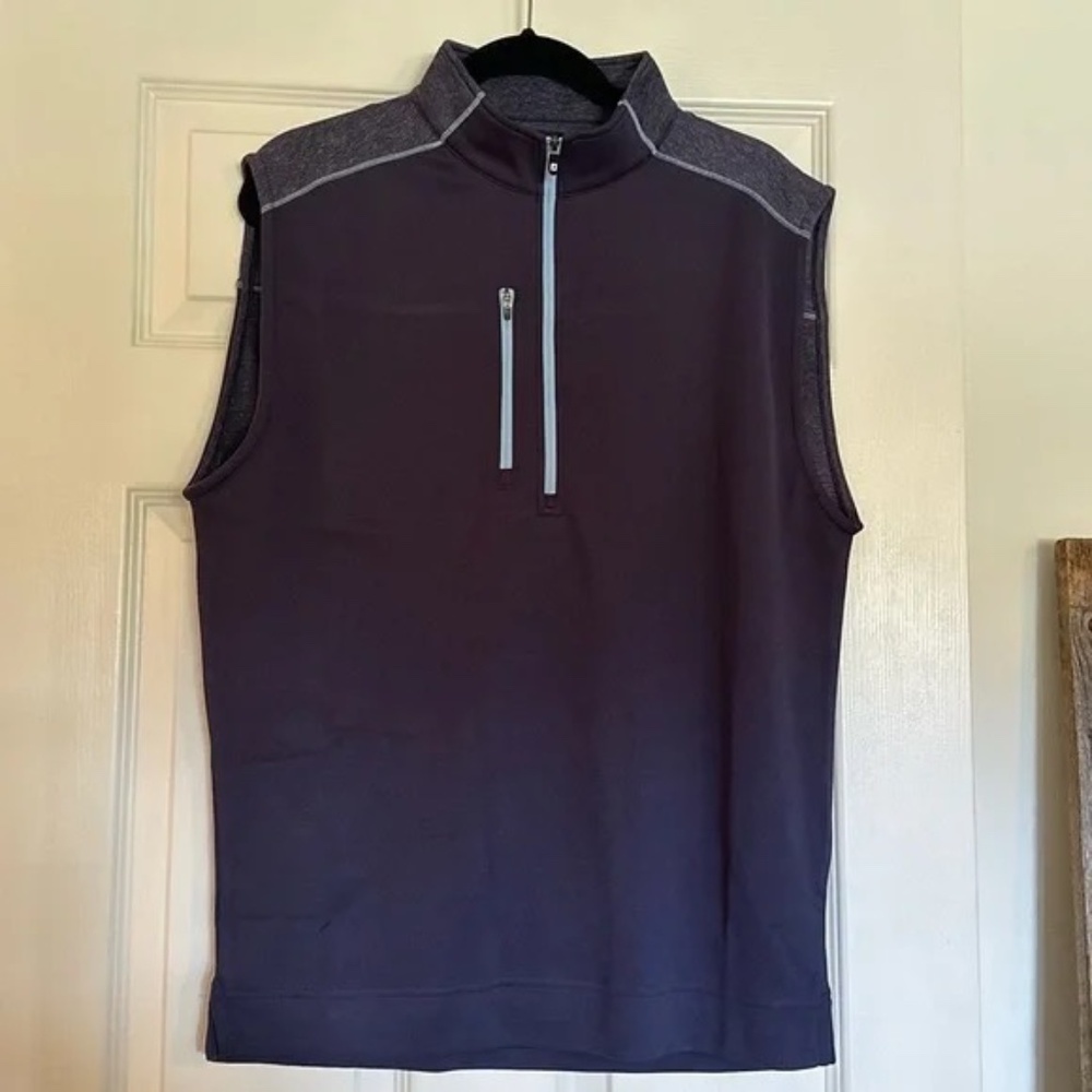 FOOTJOY Half-Zip Heather Blocked Vest Color Navy Size M (New)